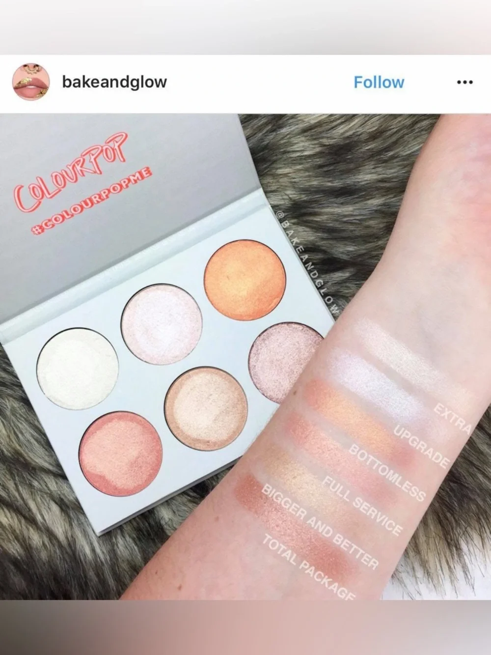 Colourpop lightly swatched